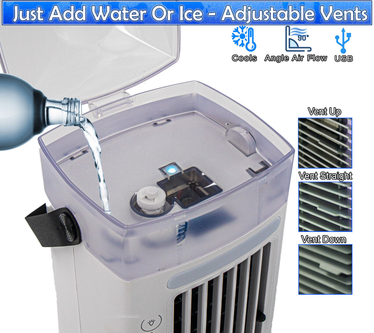 Portable Air Conditioner Personal Space Evaporative Air Cooler Mini AC Dual Fans