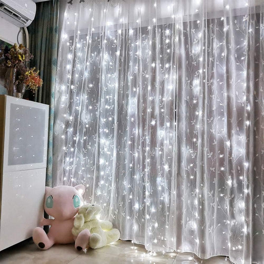 Led Curtain String Lights with Remote for Bedroom Wedding Party Festive Season Propose Marriage (Bright White)