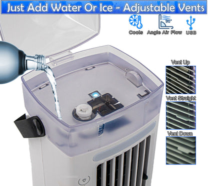 Portable Air Conditioner Personal Space Evaporative Air Cooler Mini AC Dual Fans